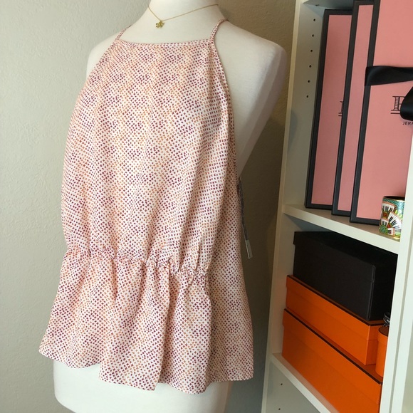 Graphic Print Peplum Waist High Neck Cami for Casual and with Suit Jacket - Picture 4 of 8